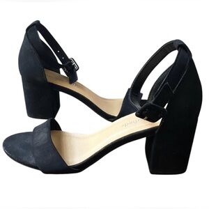 city classified block open toe ankle strap heeled sandals